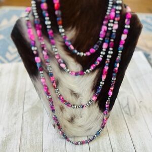 Pink Dream Mojave & 925 Sterling Silver Navajo Pearl Necklace